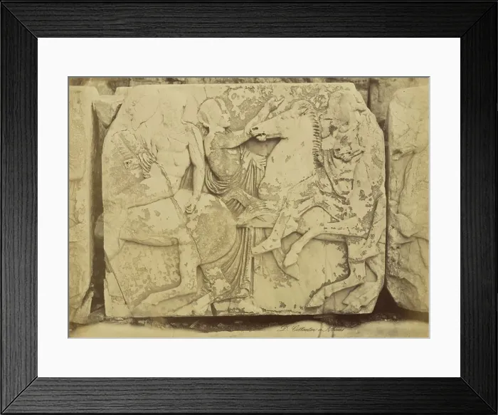 Framed Print : Athens - sculptural fragment, Parthenon frieze, 1865. Creator: Konstantinos Dimitriou Framed Print : Athens - sculptural fragment, Parthenon frieze, 1865. Creator: Konstantinos Dimitriou