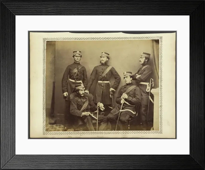 Framed Print : Group portrait of Scots Guards, about 1855-1865. Creator: Unknown Framed Print : Group portrait of Scots Guards, about 1855-1865. Creator: Unknown