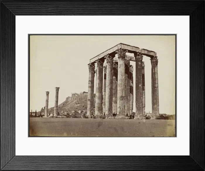 Framed Print : Temple of Olympian Zeus, 1860s. Creator: Petros Moraites Framed Print : Temple of Olympian Zeus, 1860s. Creator: Petros Moraites