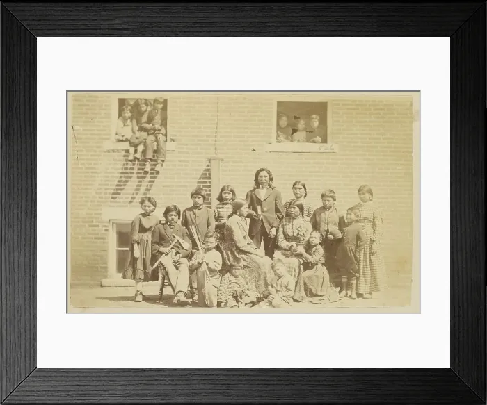 Framed Print : Native American school group, about 1870-1879. Creator: Unknown Framed Print : Native American school group, about 1870-1879. Creator: Unknown