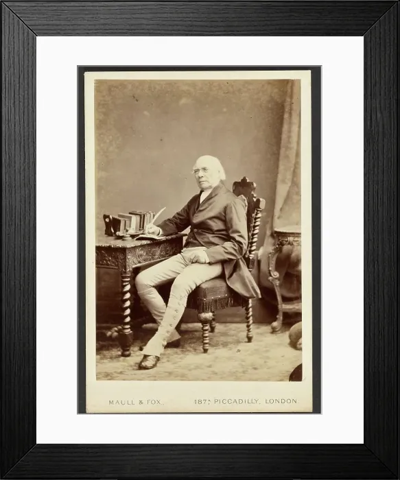 Framed Print : Portrait of man holding quill, about 1879-1885. Creator: Maull & Fox Framed Print : Portrait of man holding quill, about 1879-1885. Creator: Maull & Fox