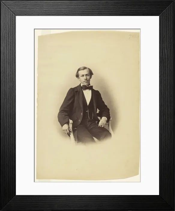 Framed Print : Portrait of a Seated Young Man, about 1858. Creator: Gustave Le Gray Framed Print : Portrait of a Seated Young Man, about 1858. Creator: Gustave Le Gray