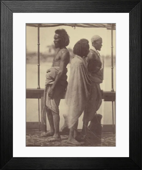 Framed Print : Portrait of Three Native Men Standing in Profile, 1865. Creator: Theodule Deveria Framed Print : Portrait of Three Native Men Standing in Profile, 1865. Creator: Theodule Deveria