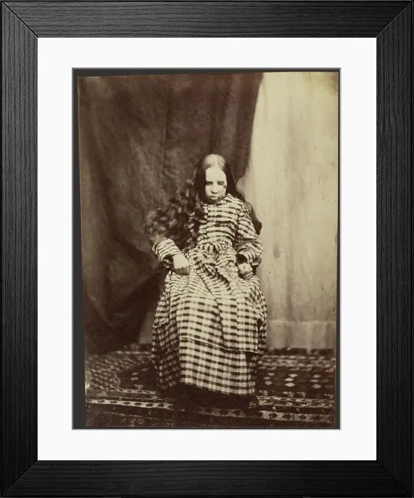 Framed Print : Portrait of a Female Patient, Surrey County Asylum, 1848-1858. Creator: Hugh Welch Diamond