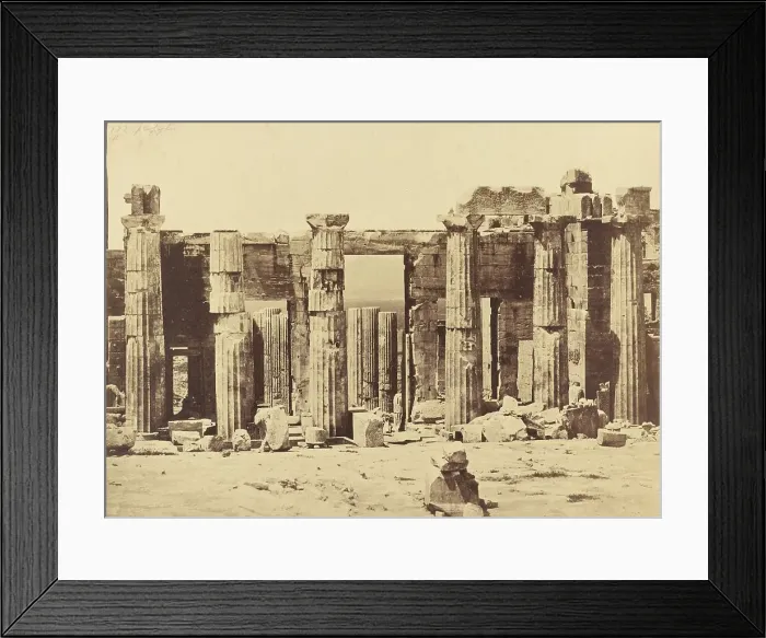 Framed Print : Propylaea of the Acropolis, Athens, about 1880. Creator: Konstantinos Dimitriou
