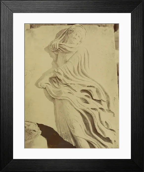 Framed Print : Sculptural fragment - dancing Maenad in high relief, 1865. Creator: Konstantinos Dimitriou Framed Print : Sculptural fragment - dancing Maenad in high relief, 1865. Creator: Konstantinos Dimitriou