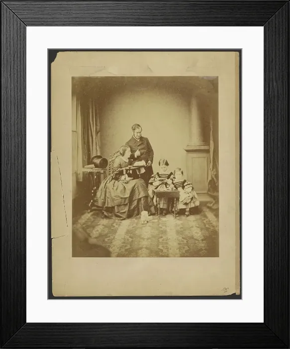 Framed Print : Portrait of man, woman, and children, about 1859. Creator: Unknown Framed Print : Portrait of man, woman, and children, about 1859. Creator: Unknown