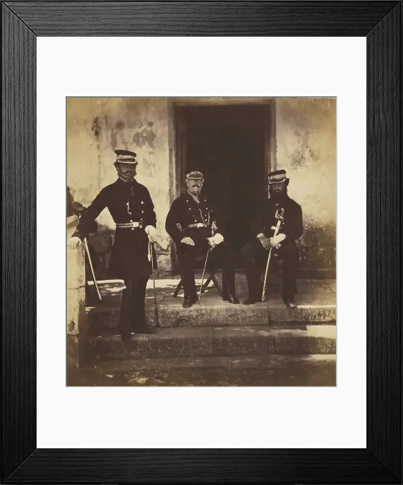 Framed Print : Major General Lockyer, and Two of his Staff, 1855. Creator: Roger Fenton Framed Print : Major General Lockyer, and Two of his Staff, 1855. Creator: Roger Fenton