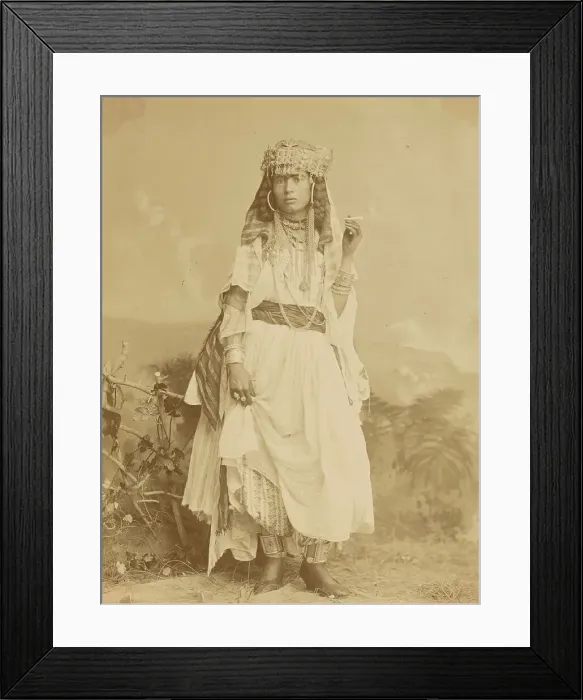 Framed Print : Woman smoking, about 1865-1885. Creator: Unknown Framed Print : Woman smoking, about 1865-1885. Creator: Unknown