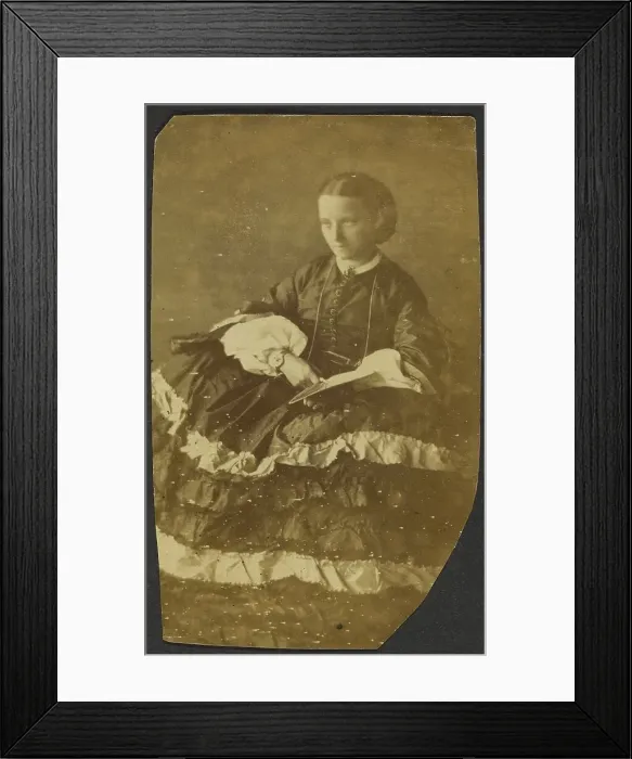 Framed Print : Portrait of seated woman, about 1855-1865. Creator: Unknown Framed Print : Portrait of seated woman, about 1855-1865. Creator: Unknown