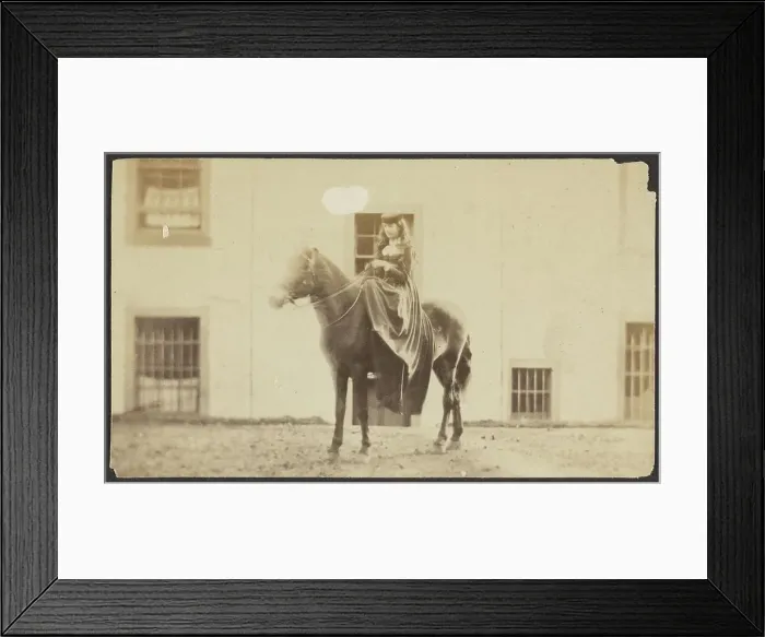 Framed Print : Portrait of a Woman Riding a Horse, late 19th century. Creator: Unknown Framed Print : Portrait of a Woman Riding a Horse, late 19th century. Creator: Unknown