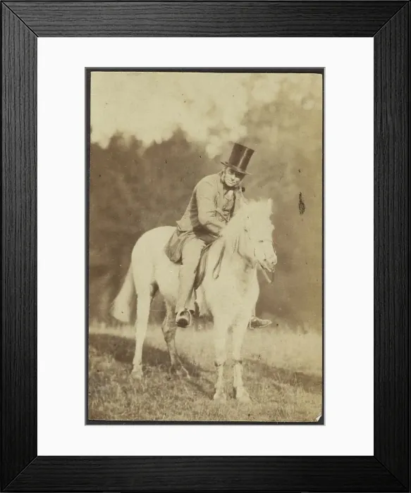 Framed Print : Portrait of a Man on a Horse, late 19th century. Creator: Unknown Framed Print : Portrait of a Man on a Horse, late 19th century. Creator: Unknown