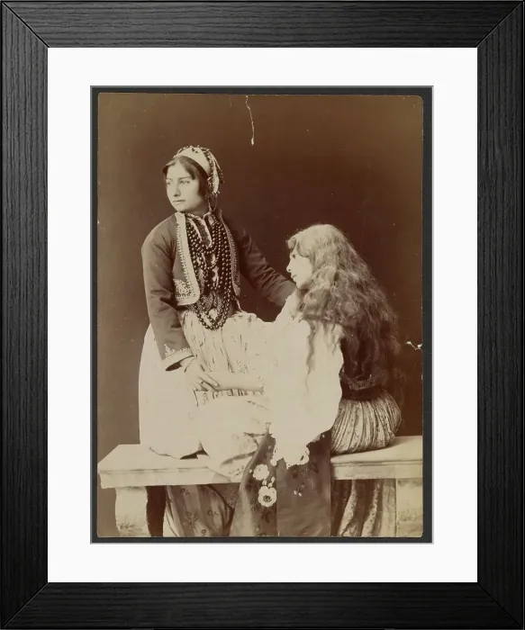 Framed Print : Two women holding hands, about 1870-1880. Creator: Unknown Framed Print : Two women holding hands, about 1870-1880. Creator: Unknown