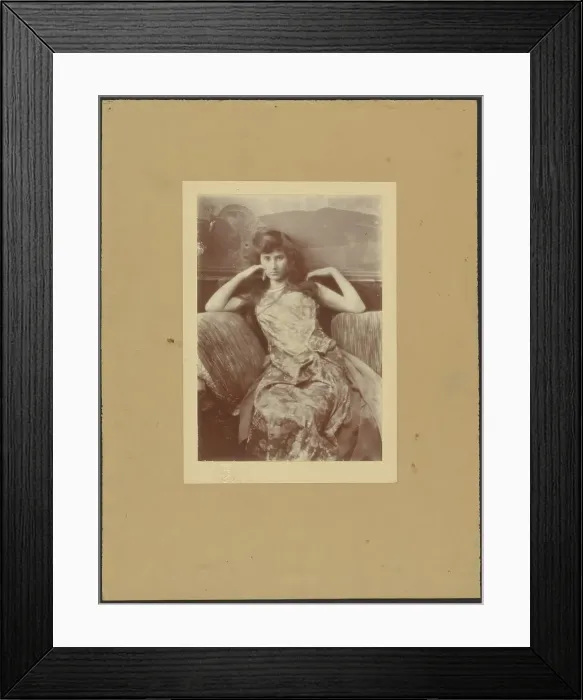 Framed Print : Portrait of seated woman, 1900-1910. Creator: Constant Puyo Framed Print : Portrait of seated woman, 1900-1910. Creator: Constant Puyo
