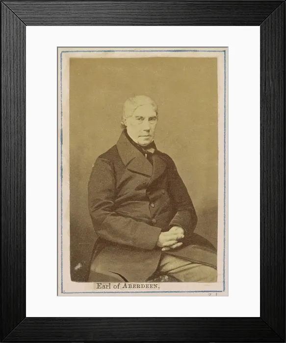 Framed Print : George Hamilton Gordon, 4th Earl of Aberdeen, 1860. Creator: John Jabez Edwin Mayall Framed Print : George Hamilton Gordon, 4th Earl of Aberdeen, 1860. Creator: John Jabez Edwin Mayall