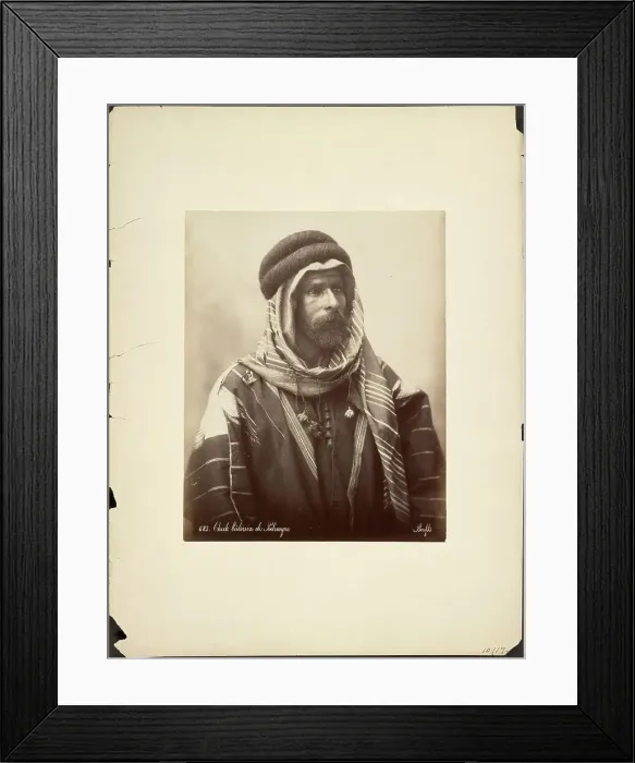 Framed Print : Cheik bedouin du Palmyre, about 1870-1880. Creator: Felix Bonfils Framed Print : Cheik bedouin du Palmyre, about 1870-1880. Creator: Felix Bonfils