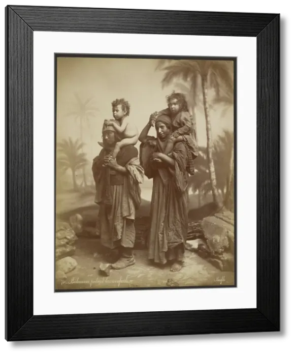 Framed Print : Bedouines portant leurs enfants, 1867-1870. Creator: Felix Bonfils Framed Print : Bedouines portant leurs enfants, 1867-1870. Creator: Felix Bonfils