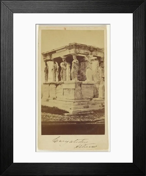 Framed Print : Caryatids, Athens, late 1850s-1860s. Creator: Konstantinos Dimitriou Framed Print : Caryatids, Athens, late 1850s-1860s. Creator: Konstantinos Dimitriou