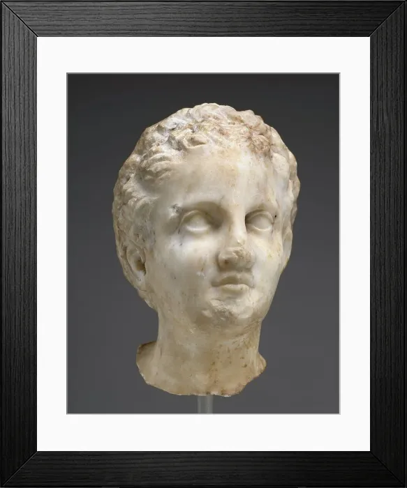 Framed Print : Head of a Girl from a Grave Naiskos, about 320 BC. Creator: Unknown Framed Print : Head of a Girl from a Grave Naiskos, about 320 BC. Creator: Unknown