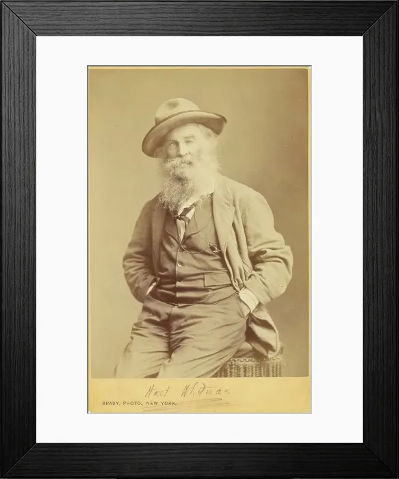 Framed Print : Walt Whitman, about 1870. Creator: Mathew Brady Framed Print : Walt Whitman, about 1870. Creator: Mathew Brady