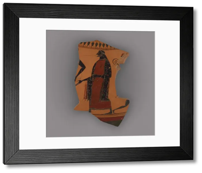 Framed Print : Attic Black-Figure Neck Amphora Fragment, about 530 BC. Creator: The Affecter Framed Print : Attic Black-Figure Neck Amphora Fragment, about 530 BC. Creator: The Affecter