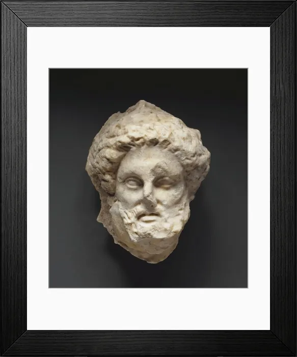 Framed Print : Head of a Bearded Man from a Grave Naiskos, about 340 BC. Creator: Unknown Framed Print : Head of a Bearded Man from a Grave Naiskos, about 340 BC. Creator: Unknown