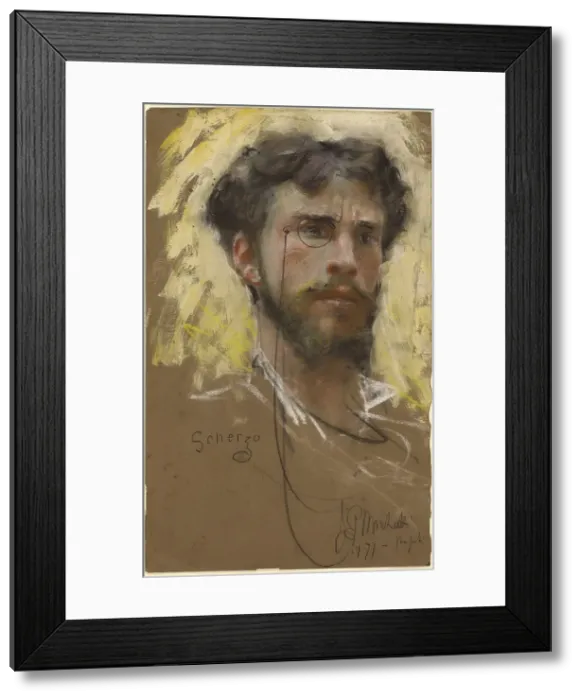 Framed Print : Self-Portrait, 1877. Creator: Francesco Paolo Michetti Framed Print : Self-Portrait, 1877. Creator: Francesco Paolo Michetti