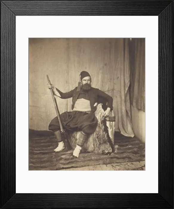 Framed Print : Self-Portrait in Zouave Uniform, 1855. Creator: Roger Fenton Framed Print : Self-Portrait in Zouave Uniform, 1855. Creator: Roger Fenton