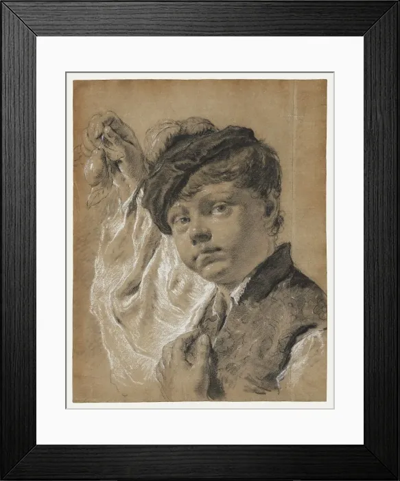 Framed Print : A Boy Holding a Pear (Giacomo Piazzetta?), about 1737. Creator: Giovanni Battista Piazzetta Framed Print : A Boy Holding a Pear (Giacomo Piazzetta?), about 1737. Creator: Giovanni Battista Piazzetta