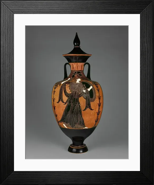 Framed Print : Panathenaic Prize Amphora with Lid, 363-362 BC. Creators: Painter of the Wedding Procession, Nikodemos Framed Print : Panathenaic Prize Amphora with Lid, 363-362 BC. Creators: Painter of the Wedding Procession, Nikodemos