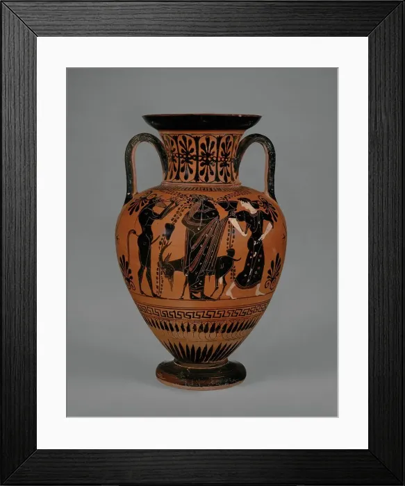 Framed Print : Black-Figure Neck Amphora, about 510 BC. Creator: Unknown