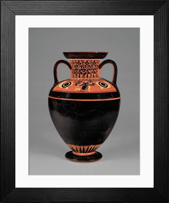 Framed Print : Black-Figure Neck Amphora, about 530-520 BC. Creator: Unknown Framed Print : Black-Figure Neck Amphora, about 530-520 BC. Creator: Unknown