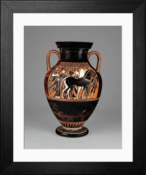 Framed Print : Attic Black-Figure Amphora, 550-530 BC. Creators: Painter of the Vatican Mourner, Exekias Framed Print : Attic Black-Figure Amphora, 550-530 BC. Creators: Painter of the Vatican Mourner, Exekias