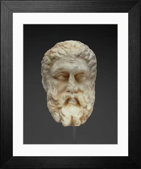 Framed Print : Head of a Bearded Man from a Funerary Monument, about 330 BC. Creator: Unknown Framed Print : Head of a Bearded Man from a Funerary Monument, about 330 BC. Creator: Unknown
