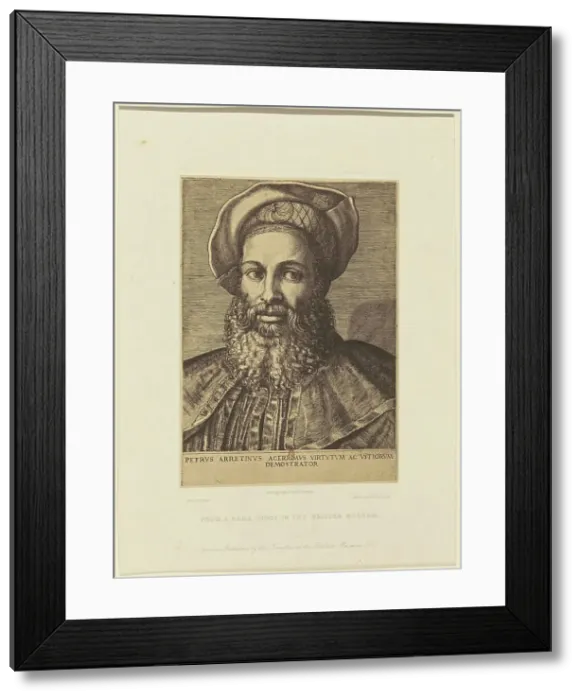 Framed Print : Reproduction of an engraving by Marc Antonio of a portrait by Titian. about 1856. Creator: Roger Fenton Framed Print : Reproduction of an engraving by Marc Antonio of a portrait by Titian. about 1856. Creator: Roger Fenton