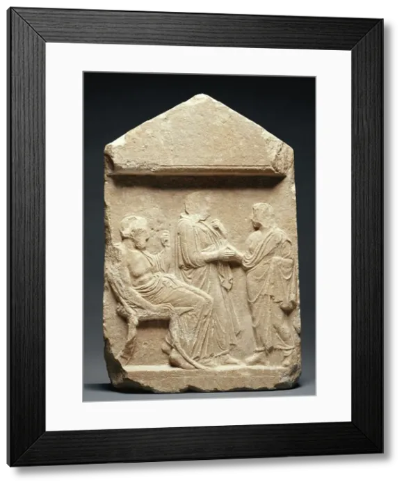 Framed Print : Grave Stele of a Young Woman, about 420 BC. Creator: Unknown Framed Print : Grave Stele of a Young Woman, about 420 BC. Creator: Unknown