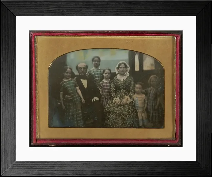 Framed Print : Group portrait of an Unidentified Family, about 1845. Creator: Unknown Framed Print : Group portrait of an Unidentified Family, about 1845. Creator: Unknown