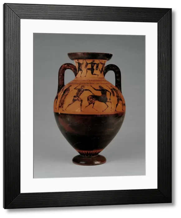 Framed Print : Attic Black-Figure Neck Amphora, about 530 BC. Creator: The Affecter Framed Print : Attic Black-Figure Neck Amphora, about 530 BC. Creator: The Affecter