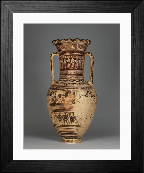 Framed Print : Funerary Amphora with Scenes of Mourning, 720-700 BC. Creator: Philadelphia Painter Framed Print : Funerary Amphora with Scenes of Mourning, 720-700 BC. Creator: Philadelphia Painter