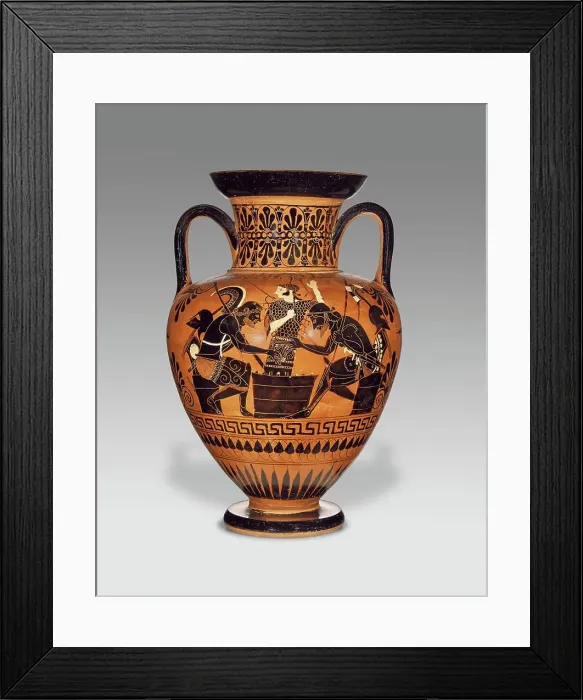Framed Print : Attic Black-Figure Neck Amphora, about 510 BC. Creator: Medea Group