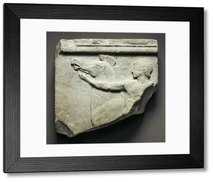 Framed Print : Votive Relief (The Cottenham Relief), about 500 BC. Creator: Unknown Framed Print : Votive Relief (The Cottenham Relief), about 500 BC. Creator: Unknown