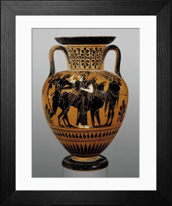 Framed Print : Attic Black-Figure Neck Amphora, about 510 BC. Creator: Leagros Group