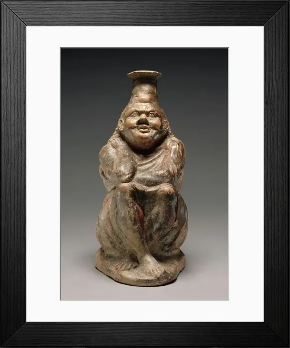 Framed Print : Plastic Vase in the Form of a Seated Enslaved Woman, 2nd-1st century BC. Creator: Unknown Framed Print : Plastic Vase in the Form of a Seated Enslaved Woman, 2nd-1st century BC. Creator: Unknown