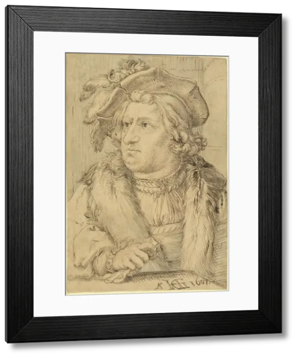 Framed Print : Portrait of a Man, 1607. Creator: Hendrik Goltzius