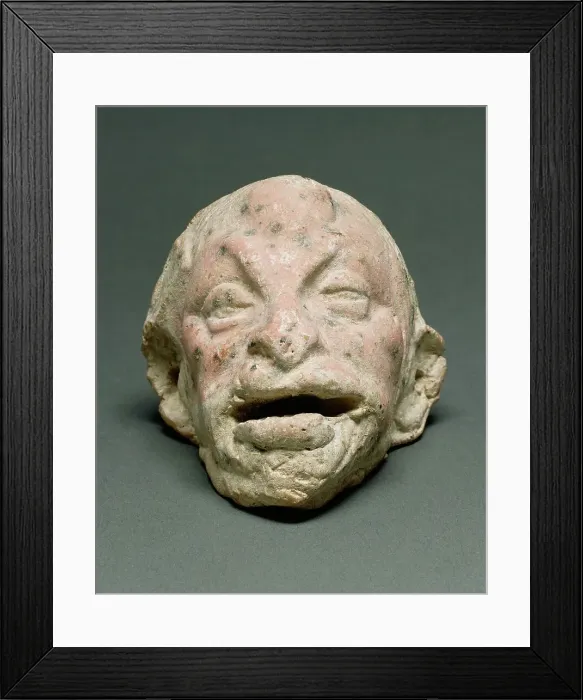 Framed Print : Two Miniature Theatrical Masks, 3rd century BC. Creator: Unknown Framed Print : Two Miniature Theatrical Masks, 3rd century BC. Creator: Unknown