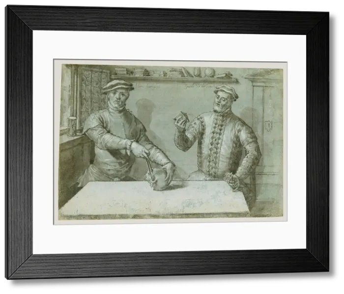 Framed Print : A Double Portrait of Hans Furraht and Jacob von der Burch, about 1560. Creator: Ludger Tom Ring the Younger Framed Print : A Double Portrait of Hans Furraht and Jacob von der Burch, about 1560. Creator: Ludger Tom Ring the Younger