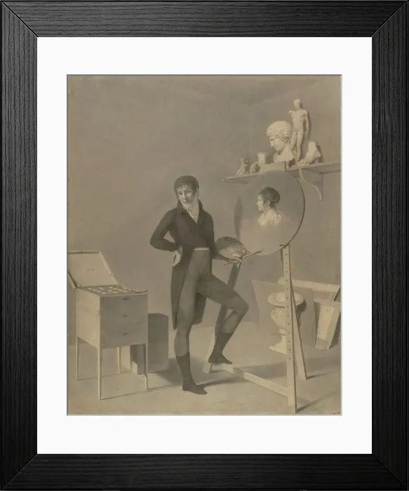 Framed Print : Portrait of an Artist in his Studio, about 1800. Creator: Robert Lefevre Framed Print : Portrait of an Artist in his Studio, about 1800. Creator: Robert Lefevre