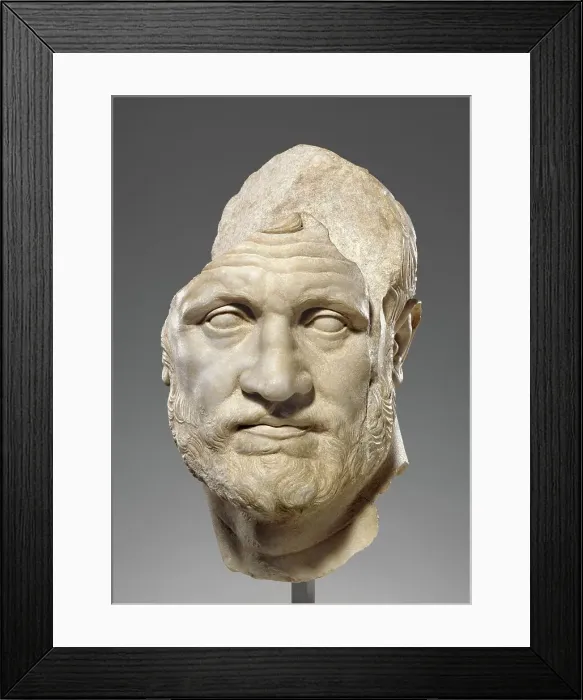 Framed Print : Portrait of a Bearded Man, about 150 BC. Creator: Unknown