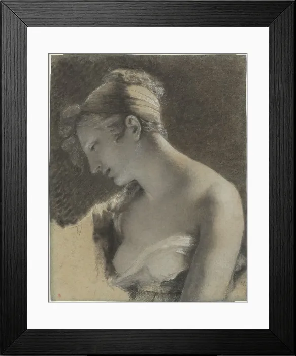 Framed Print : Head of a Woman: Study for The Happy Mother (L'Heureuse mere), 1810. Creator: Pierre-Paul Prud'hon Framed Print : Head of a Woman: Study for The Happy Mother (L'Heureuse mere), 1810. Creator: Pierre-Paul Prud'hon