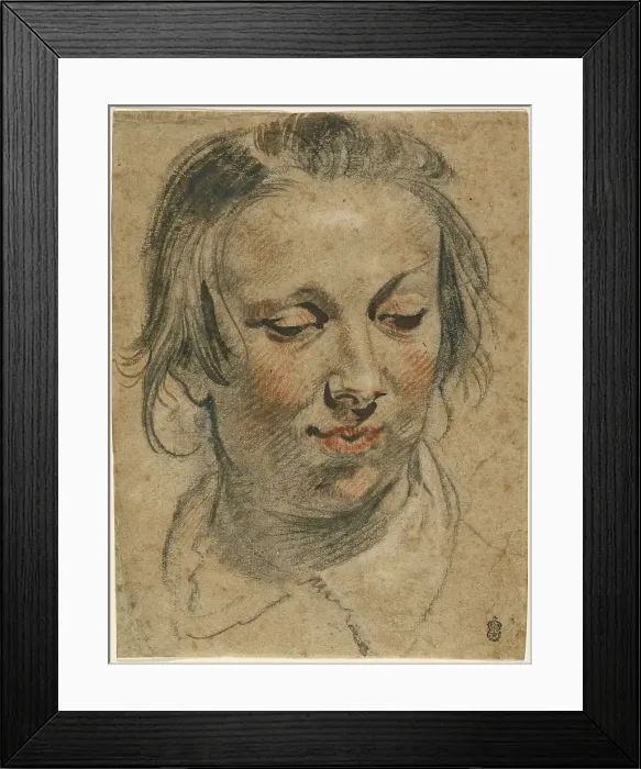 Framed Print : Head of a Woman, about 1635. Creator: Jacob Jordaens I Framed Print : Head of a Woman, about 1635. Creator: Jacob Jordaens I